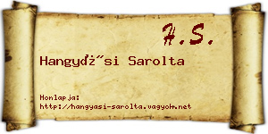 Hangyási Sarolta névjegykártya